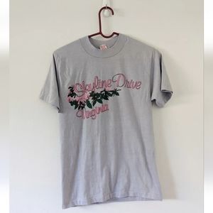 Vintage Skyline Drive Shenandoah Virginia Gray Souvenir T-Shirt Adult XS/S